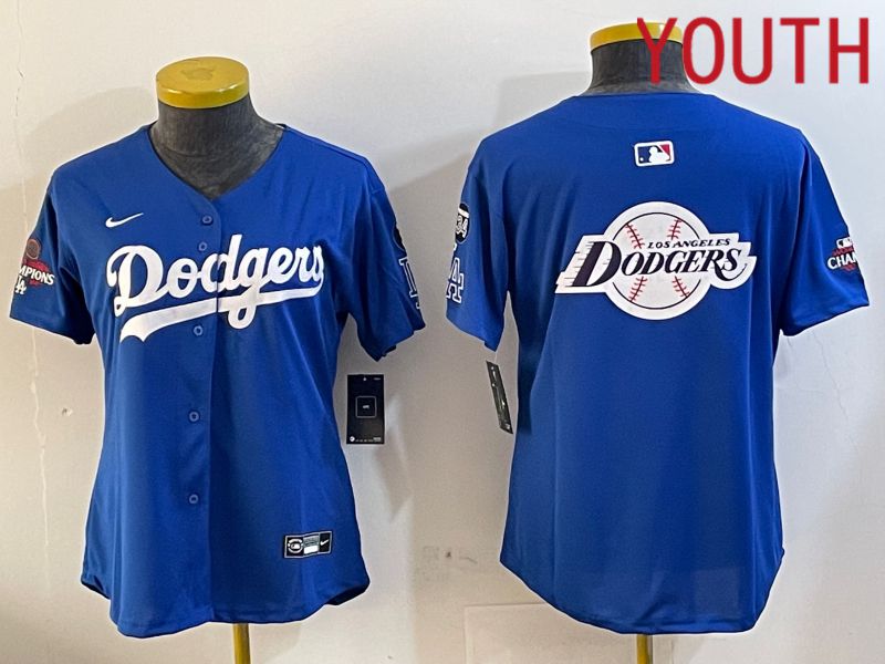 Youth Los Angeles Dodgers Blank Blue Game 2024 Nike MLB Jersey style 12051->youth mlb jersey->Youth Jersey